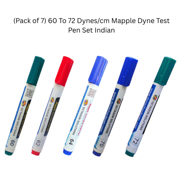 (Pack of 7) 60 To 72 Dynes/cm Mapple Dyne Test Pen Set Indian