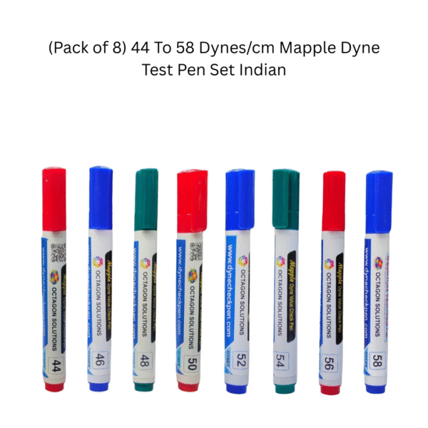 (Pack of 8) 44 To 58 Dynes/cm Mapple Dyne Test Pen Set Indian